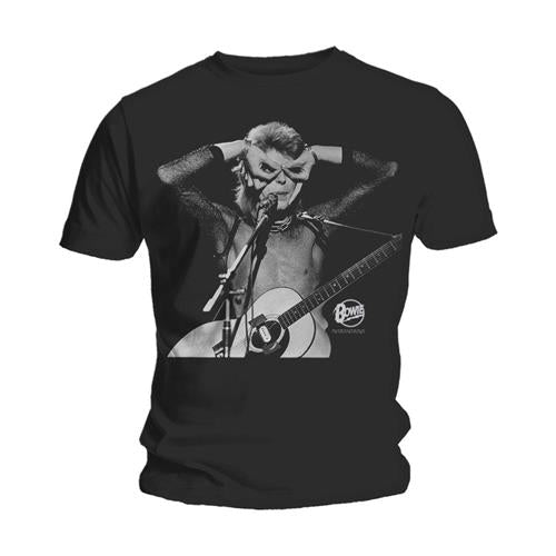 David Bowie T-Shirt - On Stage Portrait with Acoustic Guitar (Unisex)