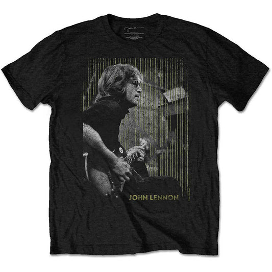 John Lennon T-Shirt  - Rocking His Gibson Les Paul (Unisex) Front