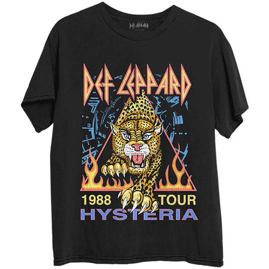 Def Leppard T-Shirt - Hysteria Tour 1988 with Back Print (Unisex) Front