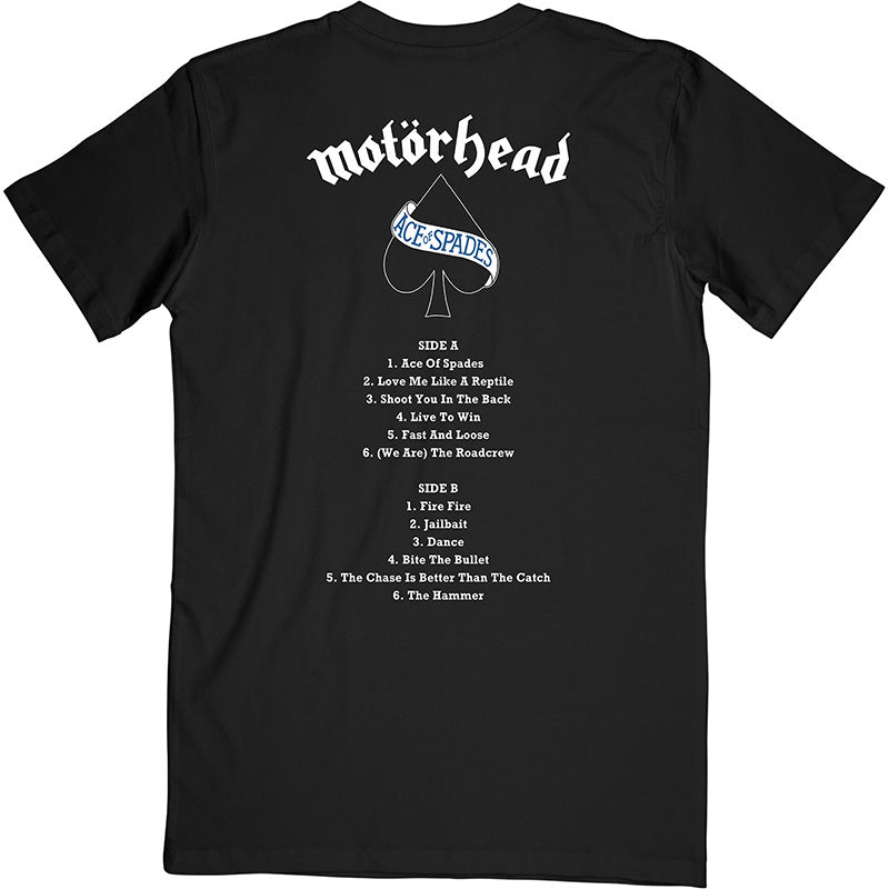 Motorhead T-Shirt - Ace of Spades Album Cover With Back Print (Unisex) Back