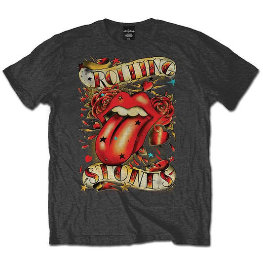 The Rolling Stones T-Shirt - Tongue and Stars Grey (Unisex)