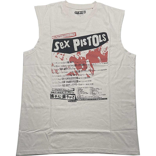 The Sex Pistols Sleeveless T-Shirt - Filthy Lucre Tour with Rhinestones (Unisex)