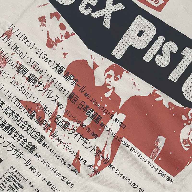 The Sex Pistols Sleeveless T-Shirt - Filthy Lucre Tour with Rhinestones (Unisex) - Rhinestones detail