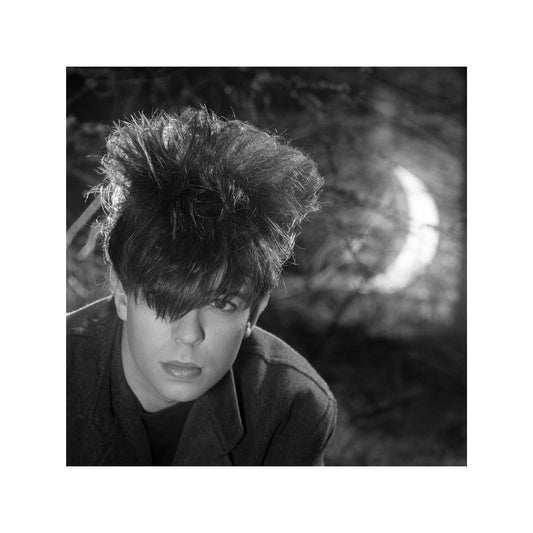 Ian McCulloch - Black and White Portrait with Moon Backdrop, Wales, 1989 Print (1/2)