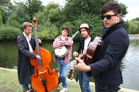 Mumford and Sons - Riverside Photoshoot with Instruments, England, 2008 Poster (5/9)