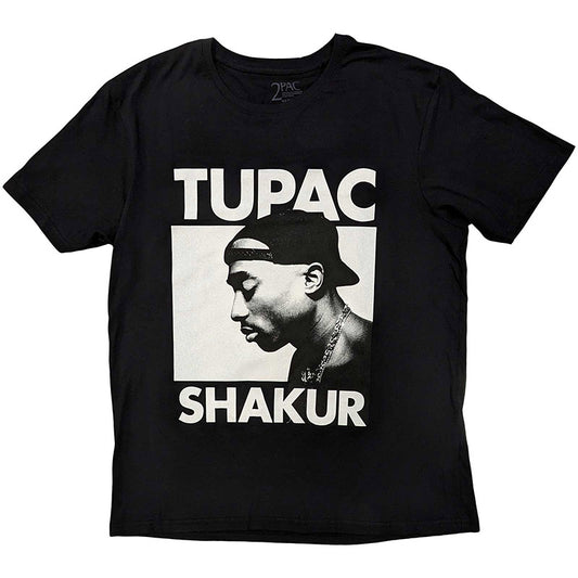 Tupac T-Shirt  - Black & White Side Portrait (Unisex)
