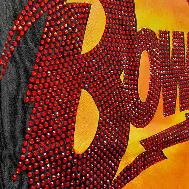 David Bowie T-Shirt - Diamond Dogs Logo with Rhinestones Close-up (Unisex)