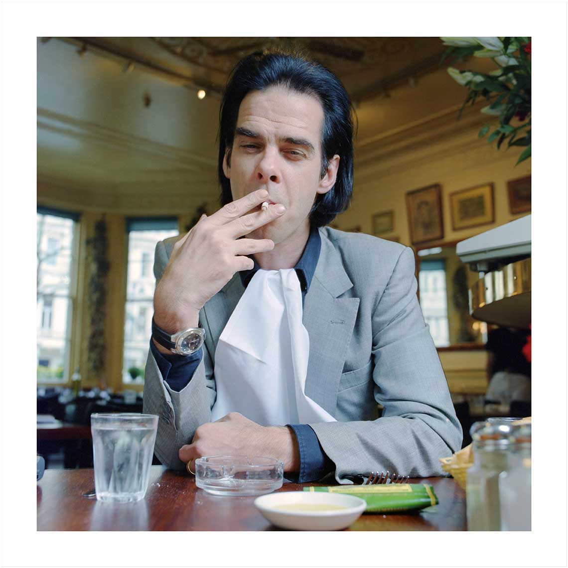 Nick Cave - Smoking in a Café, United Kingdom, 1995 Print