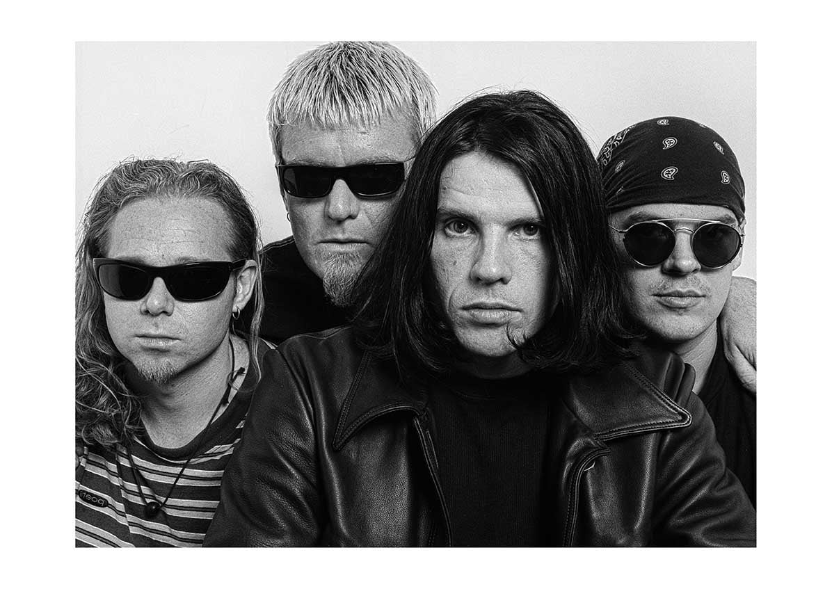 The Cult - Black & White Band Studio Portrait, Los Angeles, California, USA 1993 Print