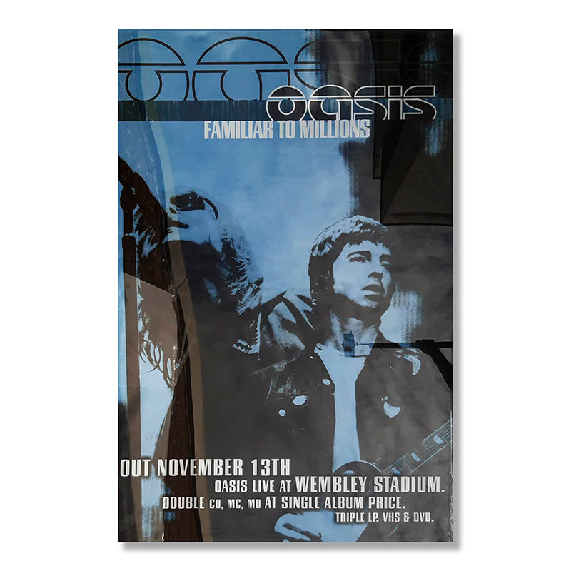 Oasis - Familiar to Millions Original Promo Poster, 1997 (Blue)