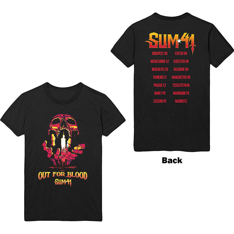 Sum 41 T-Shirt - Out For Blood With Back Print (Unisex) Front and back