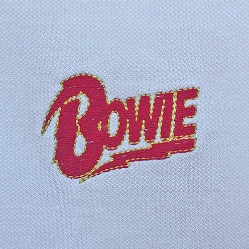 David Bowie Polo Shirt - Flash Logo (Unisex) Detail