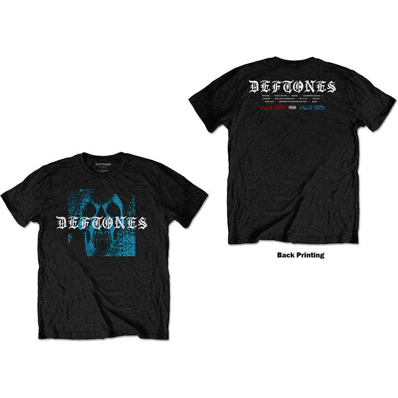Deftones T-Shirt - Static Skull With Back Print (Unisex) Front and Back