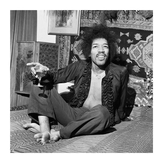 Jimi Hendrix - Pictured at his Flat in Mayfair, London, 7th January 1969 Print