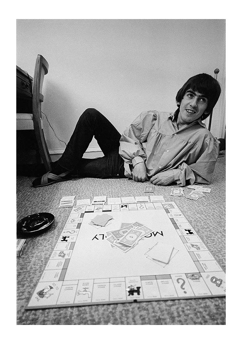 The Beatles - George Harrison Playing Monopoly at the Lafayette Motor Inn, Atlantic City, 1964