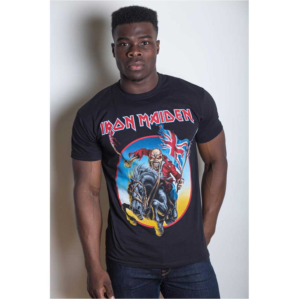 Model Wearing our Iron Maiden T-Shirt - European Tour 2013 With Back Print (Unisex)