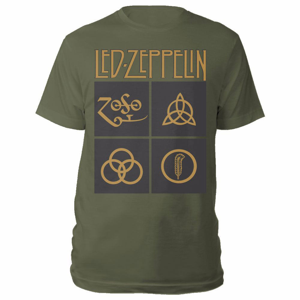 Led Zeppelin T-Shirt - Gold Symbols (Unisex)