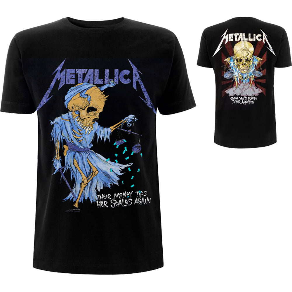 Metallica T-Shirt - Doris With Back Print (Unisex) Front and Back