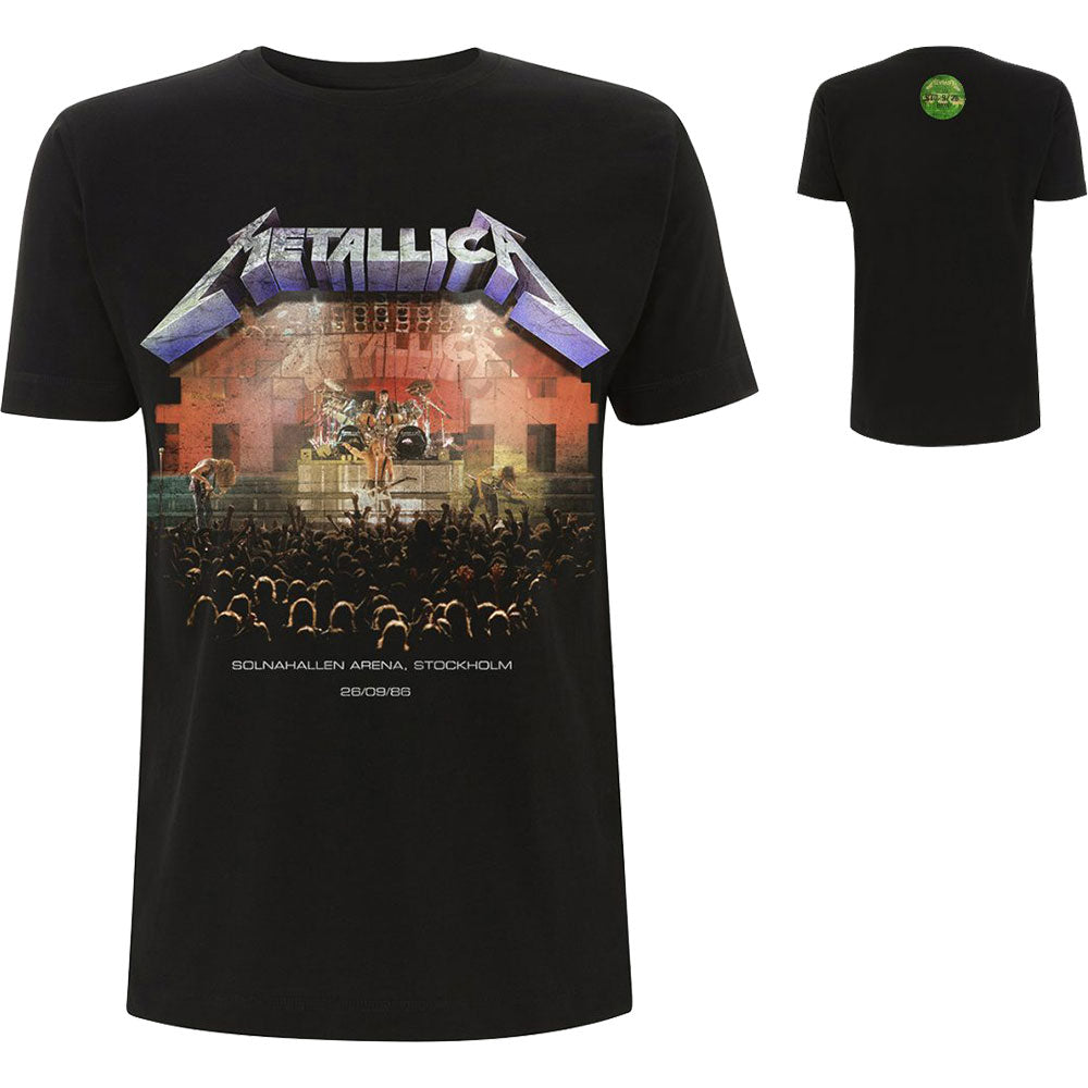 Metallica T-Shirt - Stockholm '86 With Back Print (Unisex) - Front & Back
