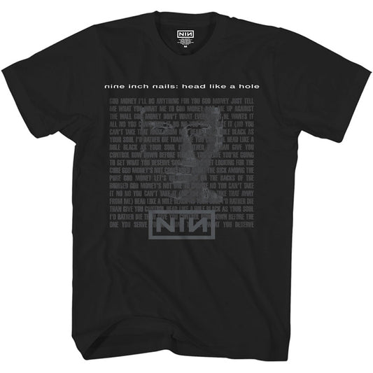 Nine Inch Nails T-Shirt - Head Like A Hole Album Cover (Unisex)