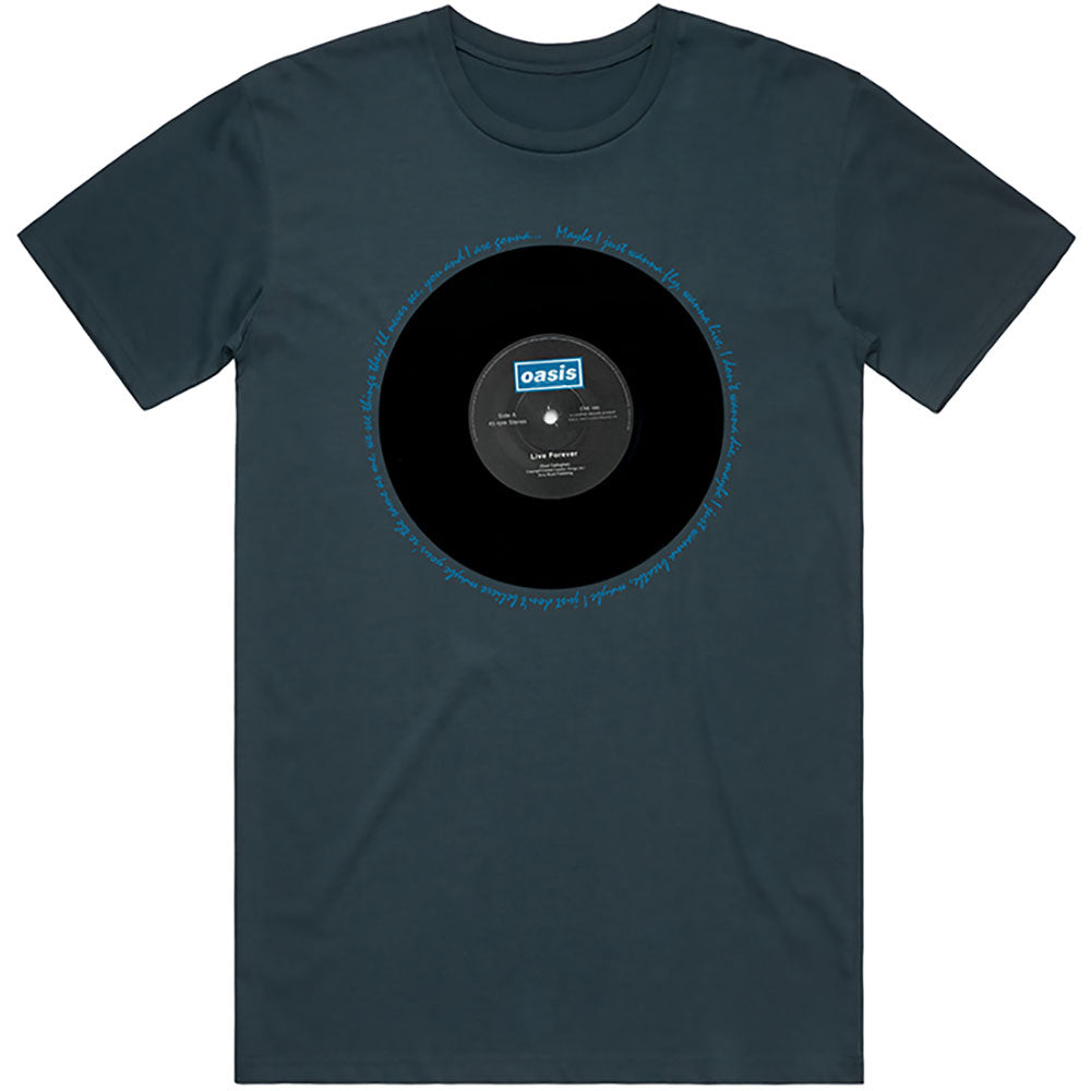 Oasis T-Shirt - Live Forever Single Blue (Unisex)