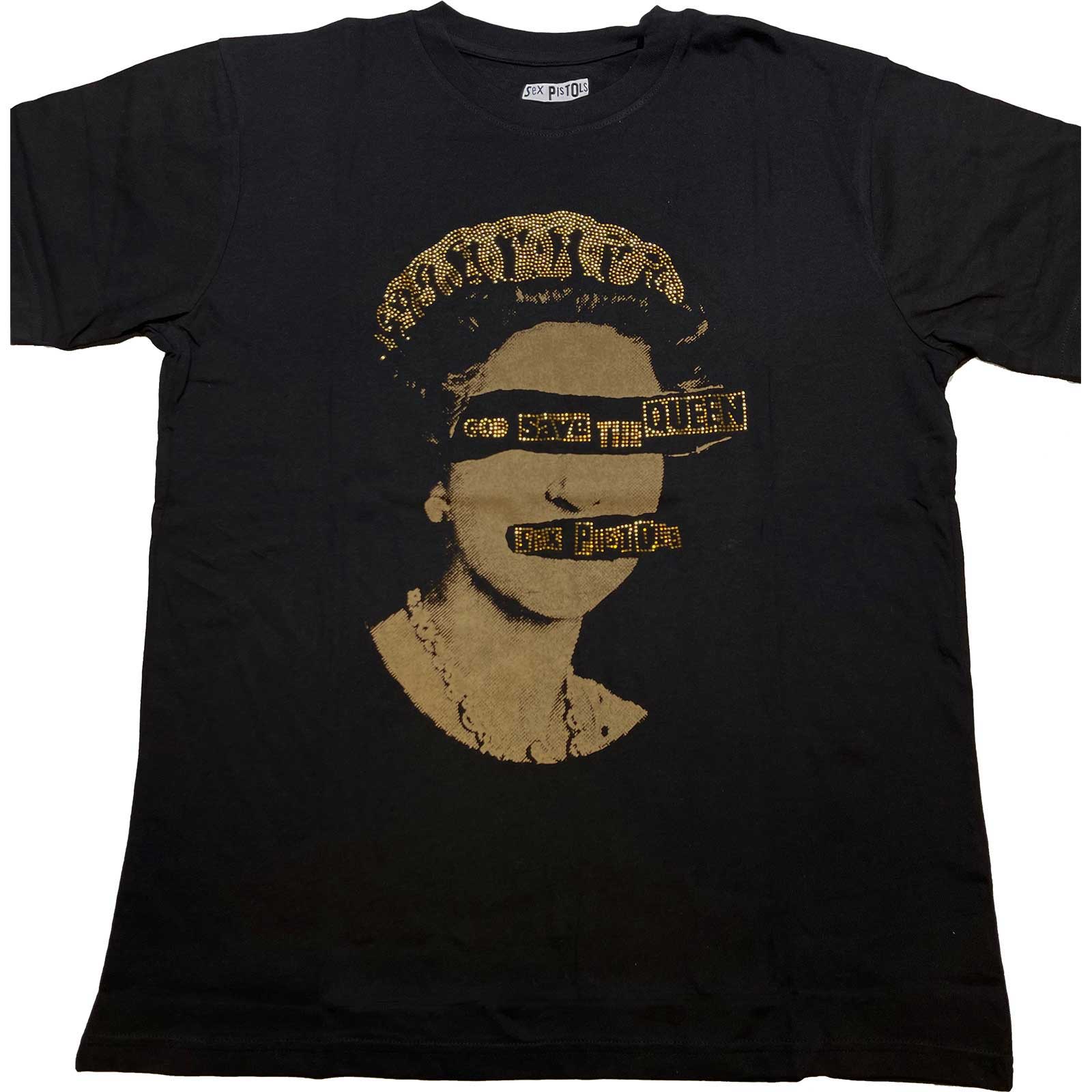 The Sex Pistols T-Shirt - God Save The Queen with Rhinestones (Unisex) - Front