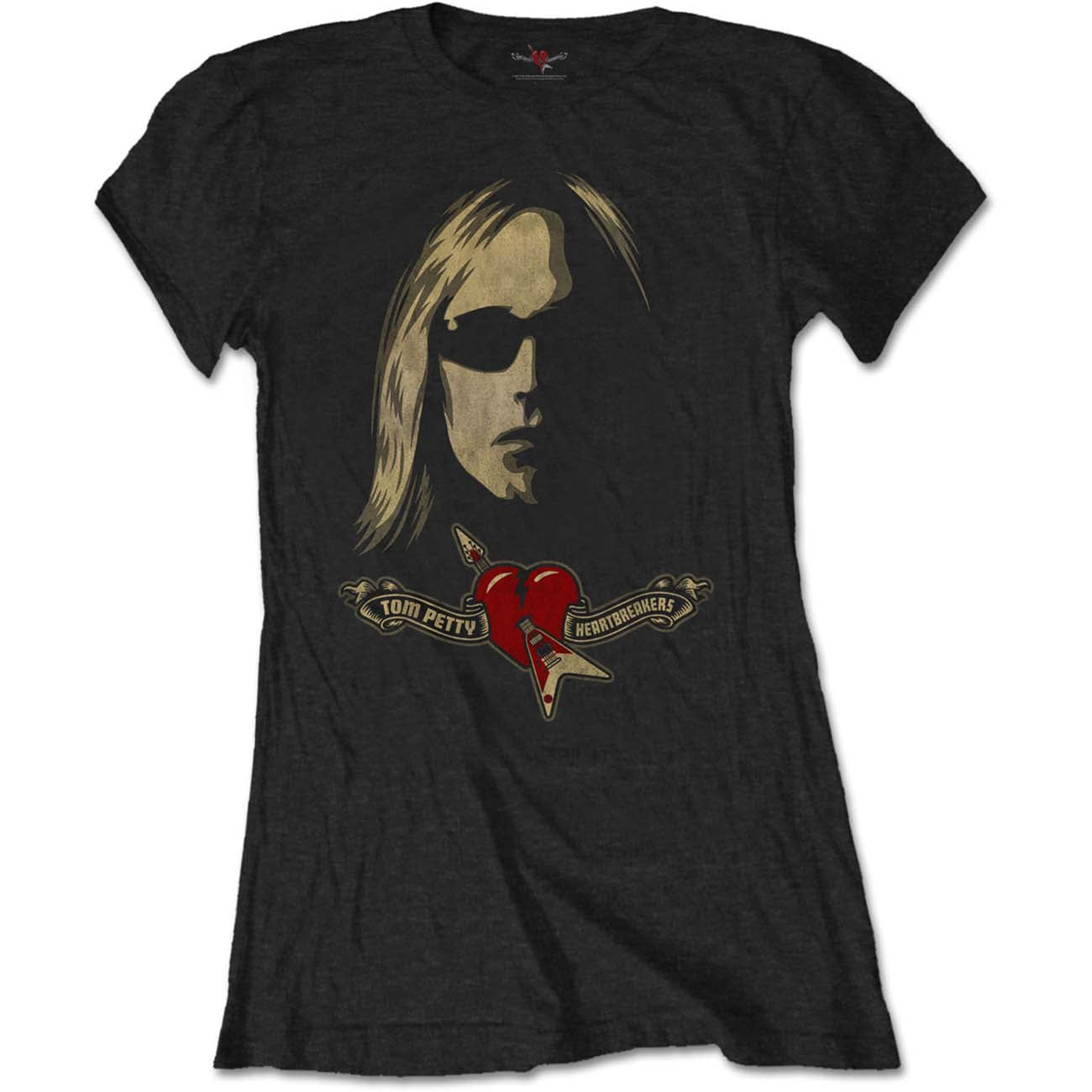 Tom Petty & The Heartbreakers T-Shirt - Portrait Illustration & Logo (Women)