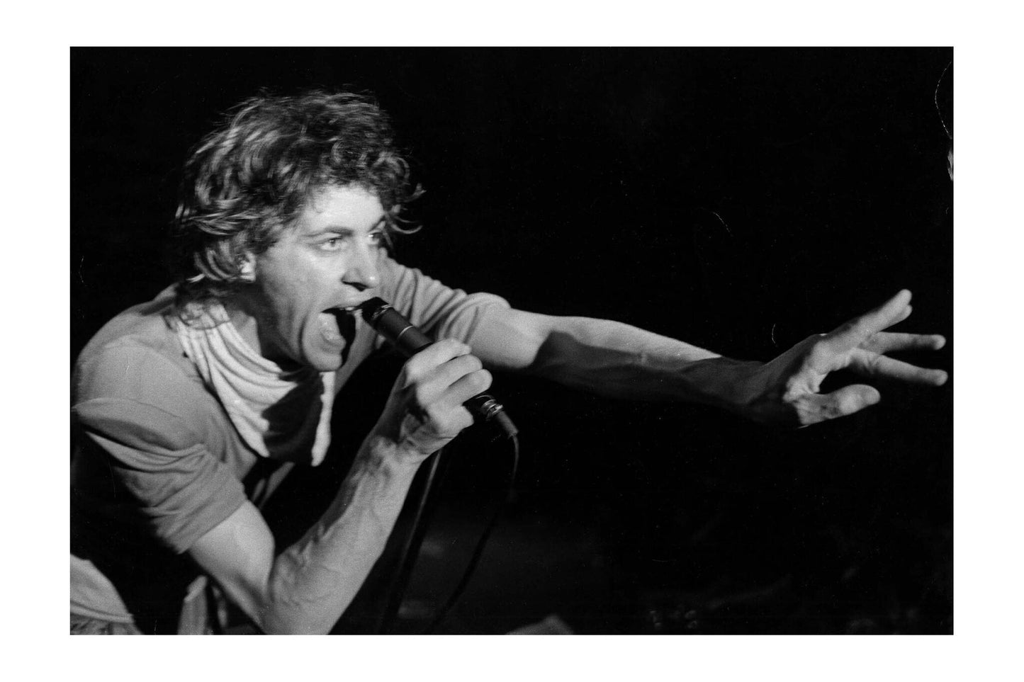 Bob Geldof - Portrait Singing on Stage, 1979 Print