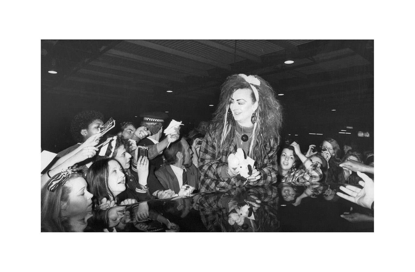 Boy George - Surrounded by Fans, England, 1984 Print
