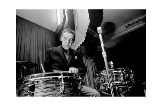 Buddy Rich - Behind the Drum Kit, England, April 1967 Print