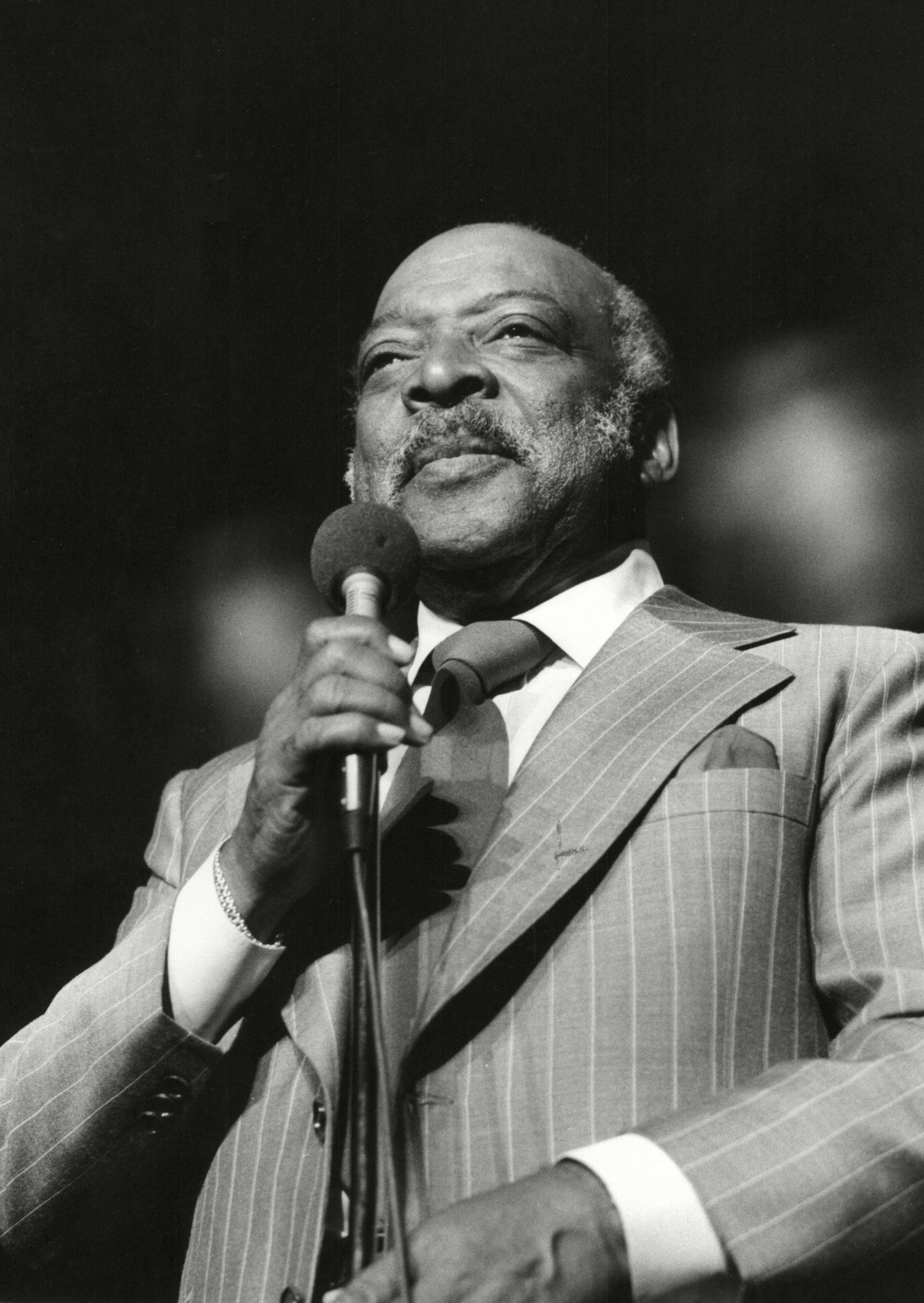 Count Basie - At the Microphone On Stage, England, 1978 Print