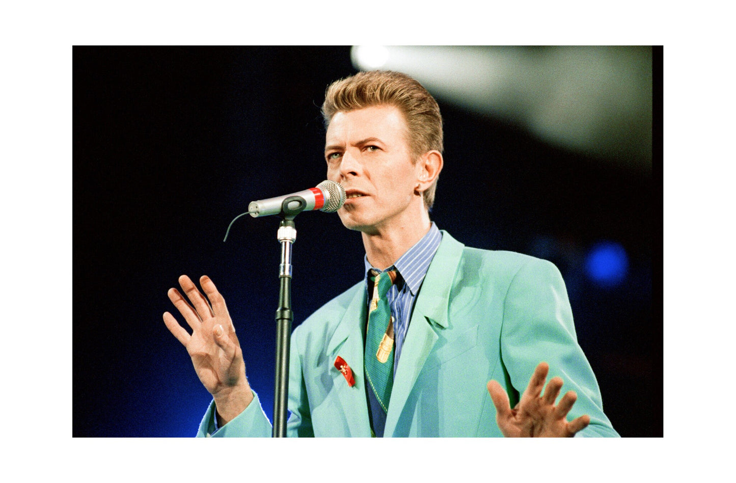 David Bowie - Singing In His Green Suit, England, 1992 Print 2