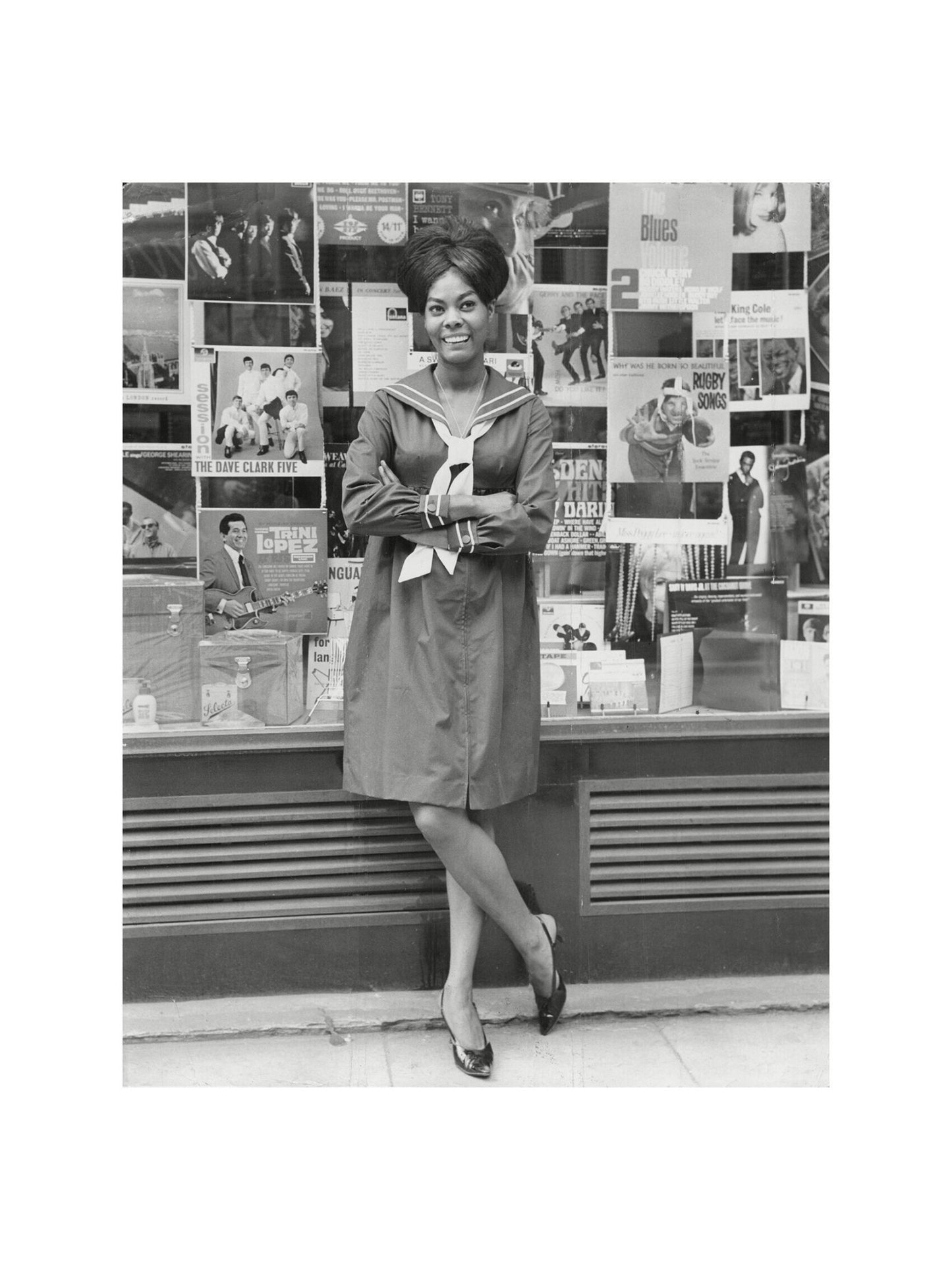 Dionne Warwick - In Front Of a Record Store, England, Print