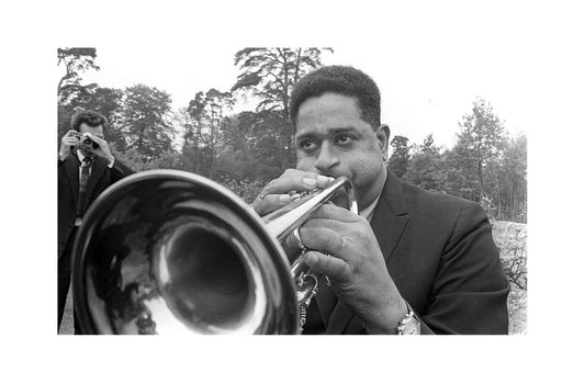 Dizzy Gillespie - Blowing the Trumpet, England, 1963 Print