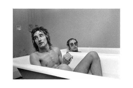 Elton John - Having a Bath with Rod Stewart, England, 1973 Print