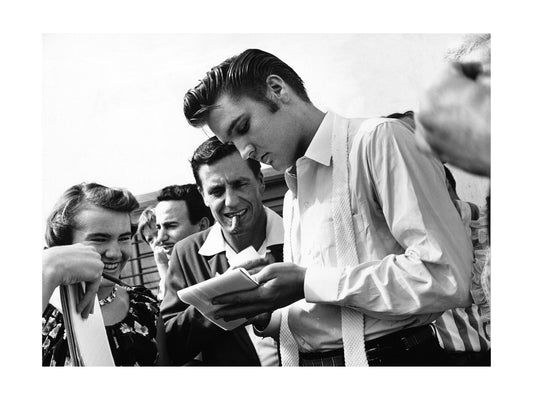 Elvis Presley - Young Legend Signing Autographs, 1950's Print