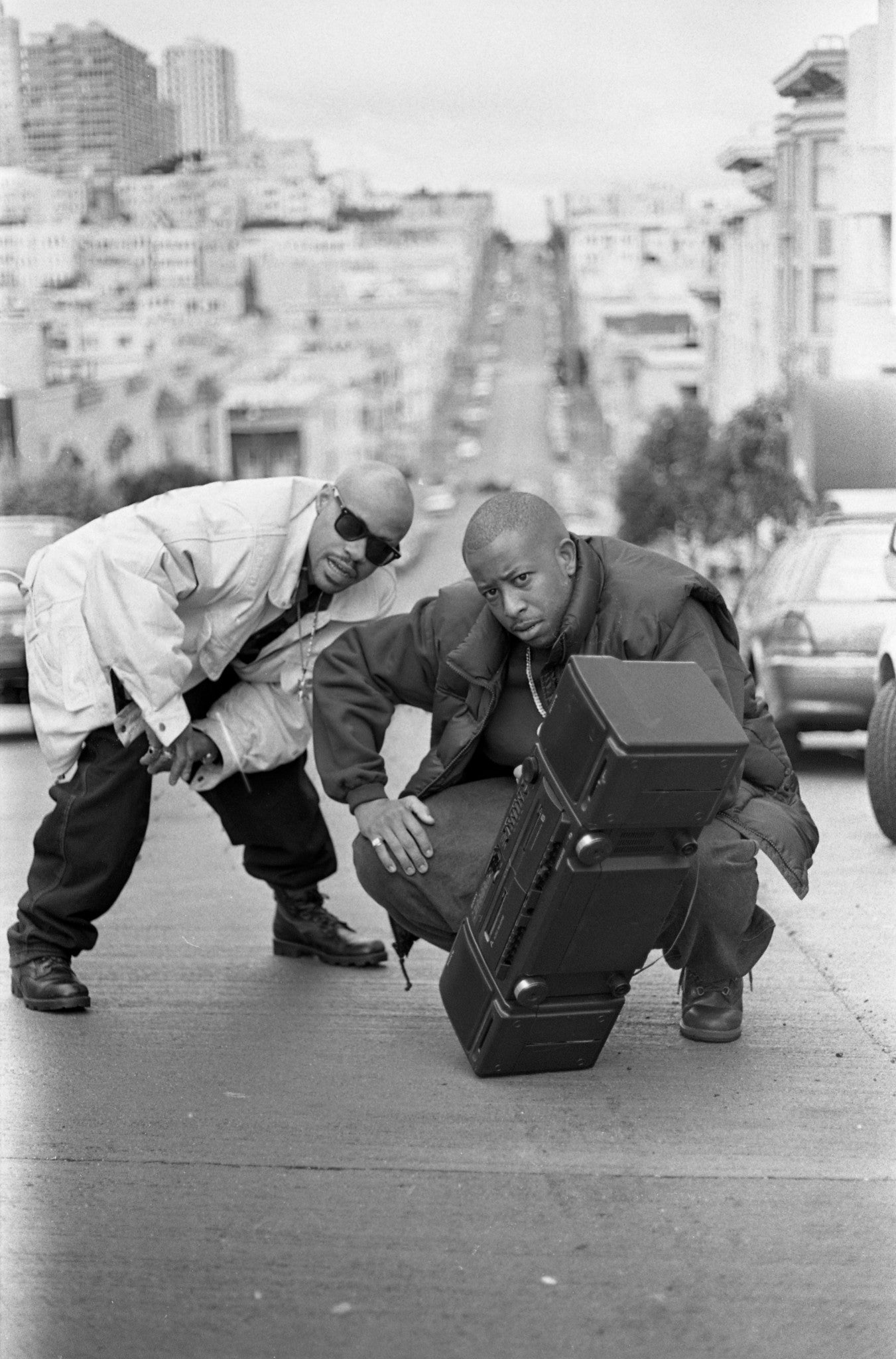 Gang Starr - MC Guru and DJ Premier in the Middle of a Road, USA, 1991 Poster (3/5)