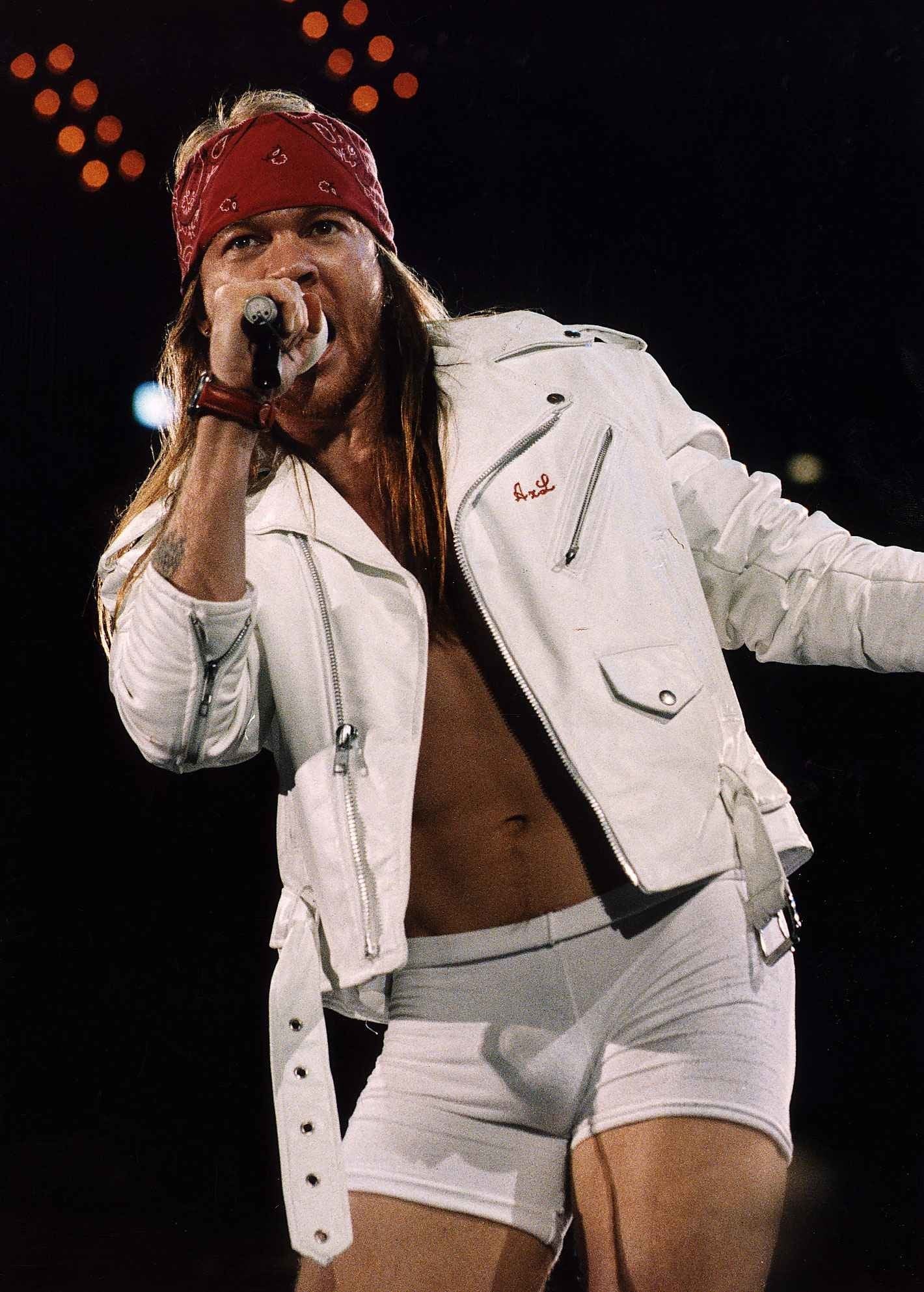 Guns N' Roses - Axl Rose On Stage In Briefs at Wembley Arena, England, 1992 Poster