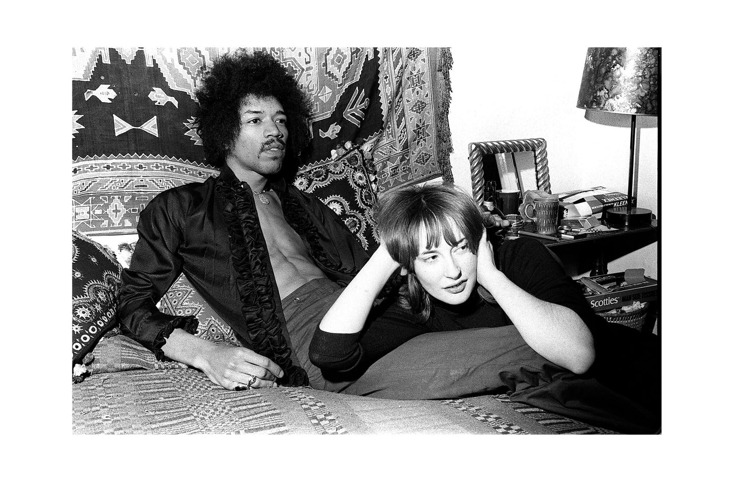 Jimi Hendrix - With Girlfriend Kathy Etchingham, England, 1969 Print