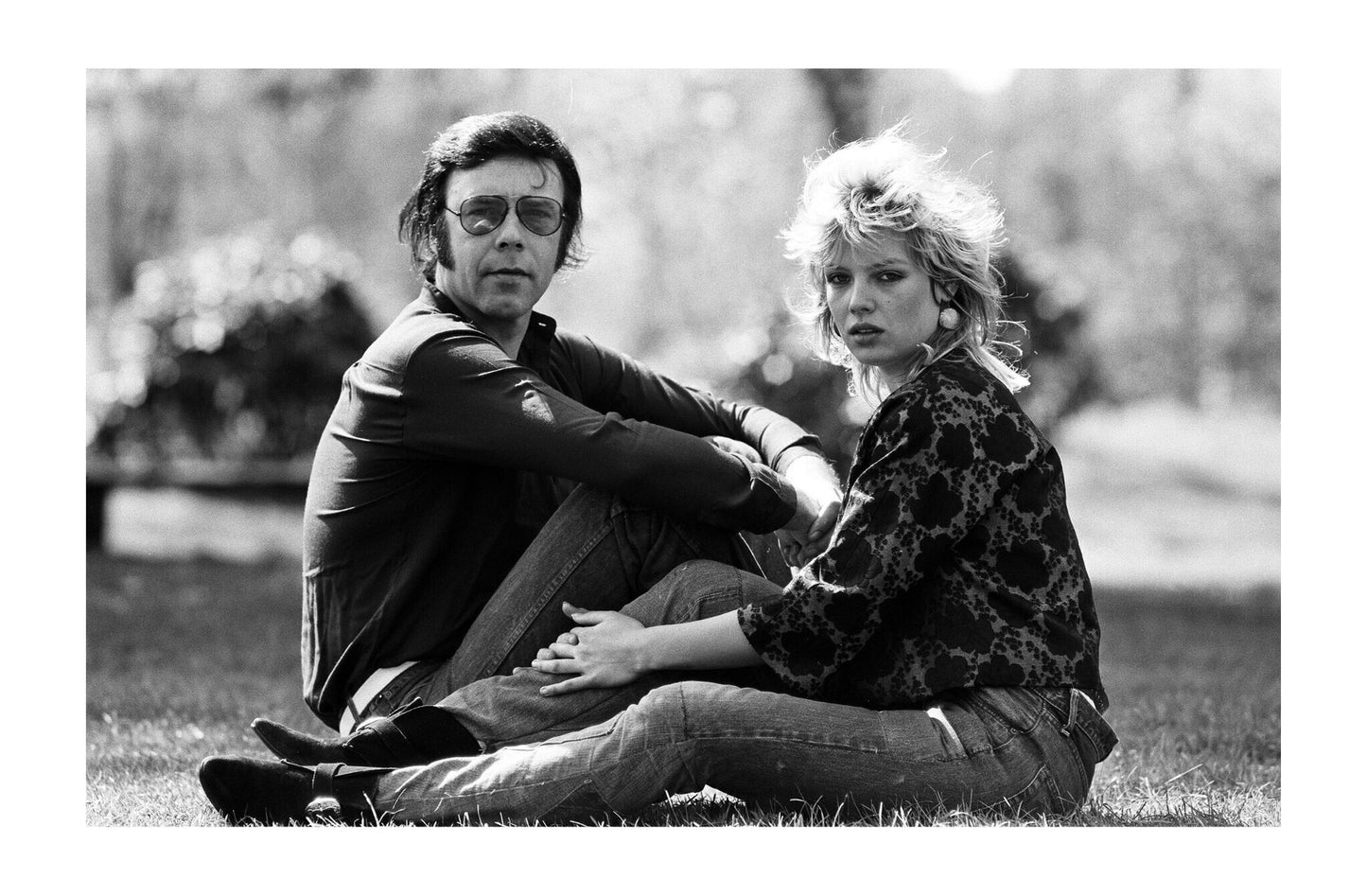 Kim Wilde - Black and White Portrait with Her Father Marty Wilde, England, 1981 Print (3/3)