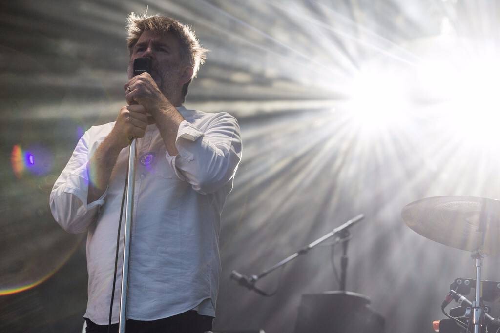 LCD Soundsystem - James Murphy Singing on A Bright Stage, England, Poster