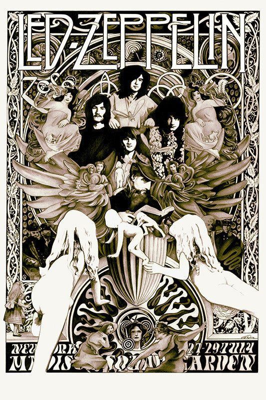 Led Zeppelin - Madison Square Garden Psychedelic Illustration, 1973 Poster
