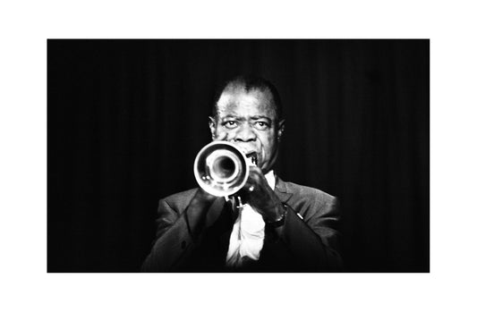Louis Armstrong - Portrait Playing Trumpet, England, 1968 Print 1