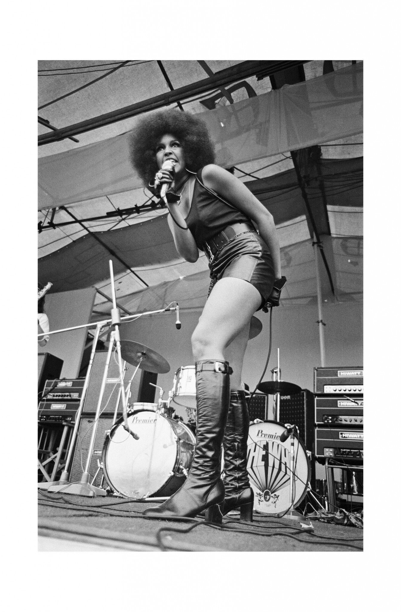Marsha Hunt and White Trash - At the Isle of Wight, England, 1969 Print 1