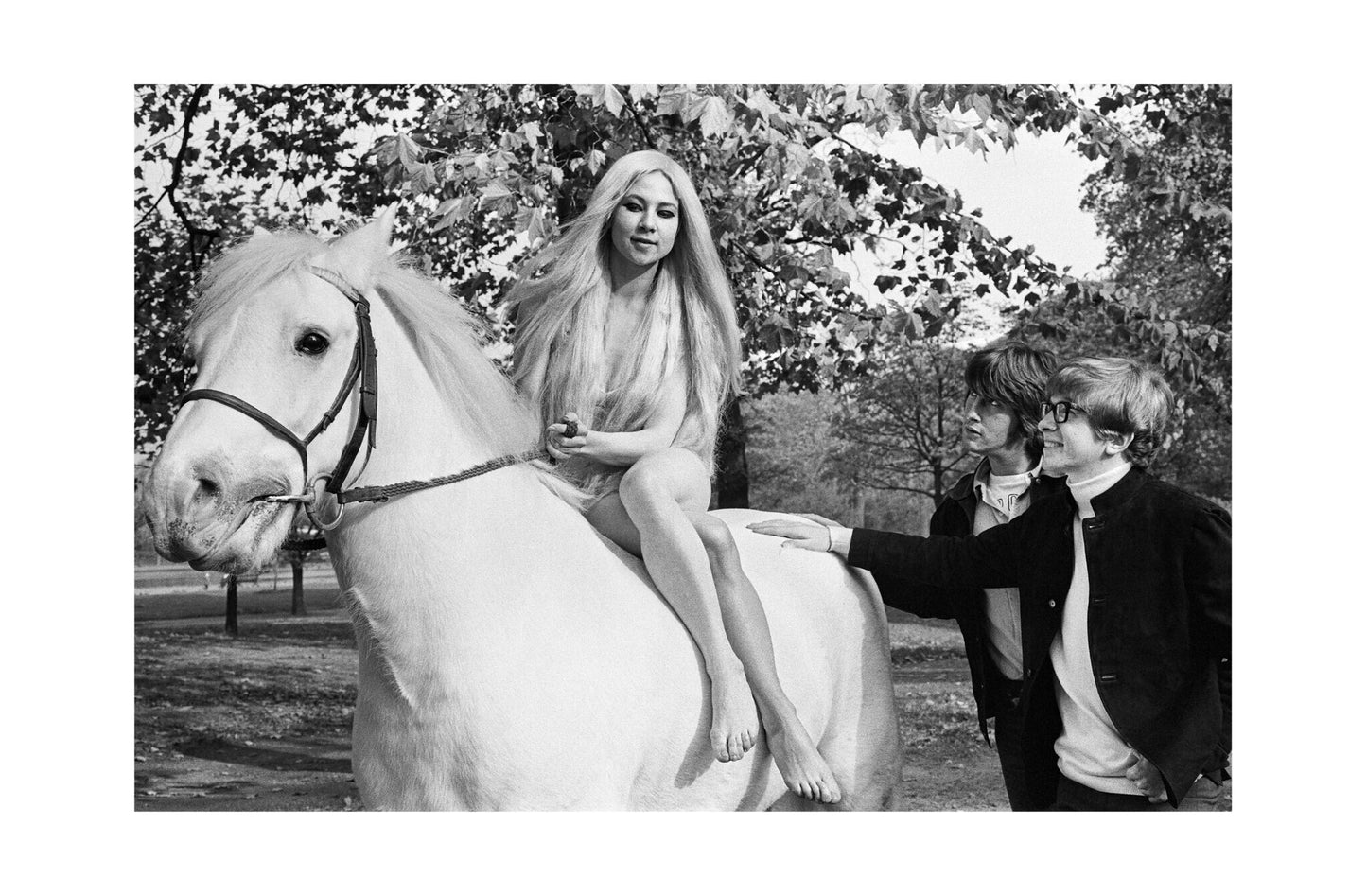 Peter and Gordon - With Lady Godiva on a Horse, England, 1960s Print