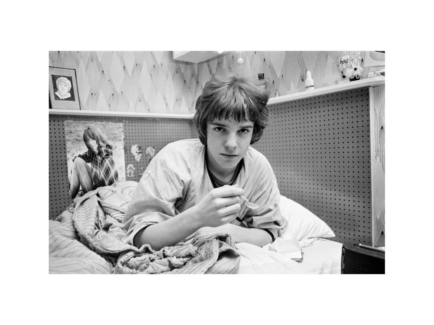 Peter Frampton - In Bed with the Flu, England, 1968 Print