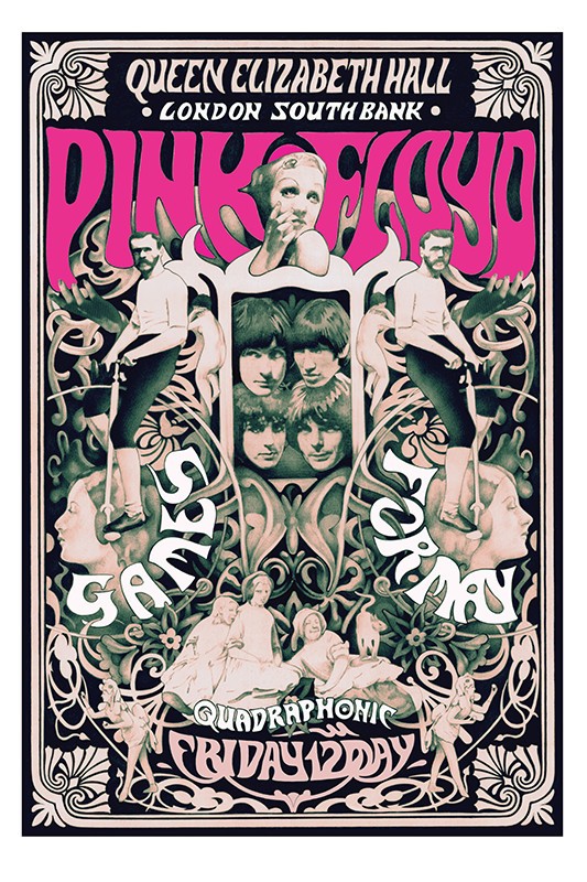 Pink Floyd - At Queen Elizabeth Hall Psychedelic Illustration, 1967 Poster