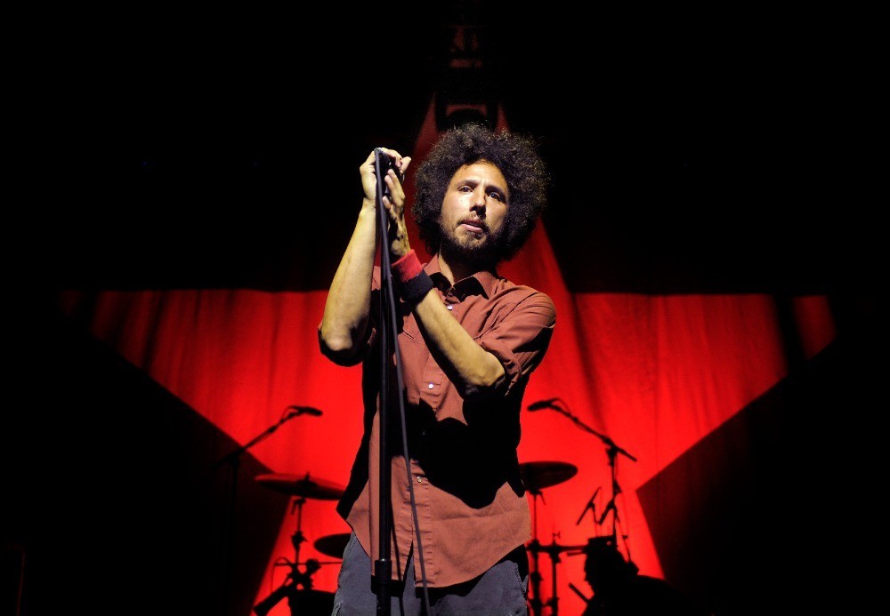 Rage Against the Machine - Zack de la Rocha Frontstage with Banner Backdrop, Australia, 2008 Poster (1/2)