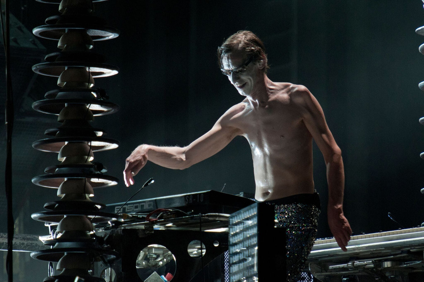 Rammstein - Christian "Flake" Lorenz Behind His Synths on Stage Italy 2010 Poster