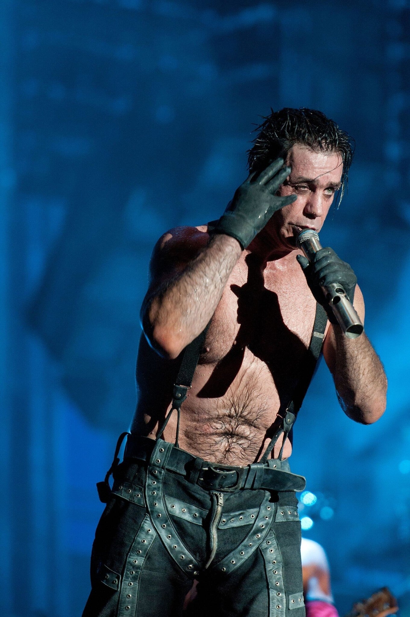 Rammstein - Till Lindemann Singing on Stage Italy 2010 Poster